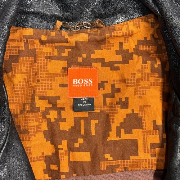 Hugo Boss Lamb Leather Jacket Motorcycle GR-Joetze Black Small - Picture 8 of 16